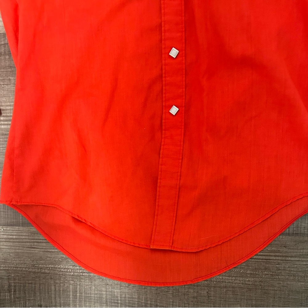 Vtg Rockmount Ranch Wear Tru-West Pearl Snap Shirt Red USA Men's Size Small - Picture 4 of 8